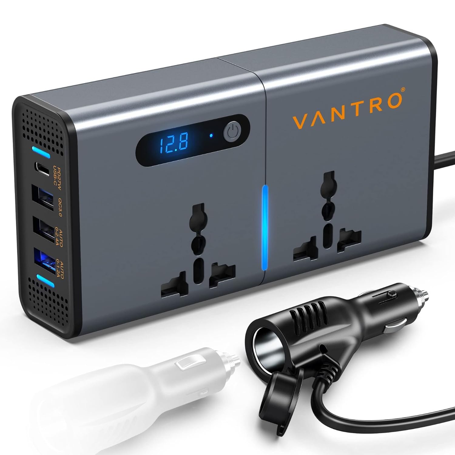 A Car Inverter if connected to 12V socket can charge, Laptop, Camera, Drone, other accessories.

This car power inverter offer continuous DC to AC power which featuress with dual 220V AC outlets and 4 USB ports(2.4A USB+1.2A USB+QC3.0+Type-C), 4 USB ports can charge your phones and tablets simultaneously. Cigarette lighter socket design great for your string lights, laptop, game console, kindle,DVD, iPad etc. NOTE: Please kindly make sure that your device's power and its instantaneous power are less than 200W, otherwise, your devices will not be supported. 